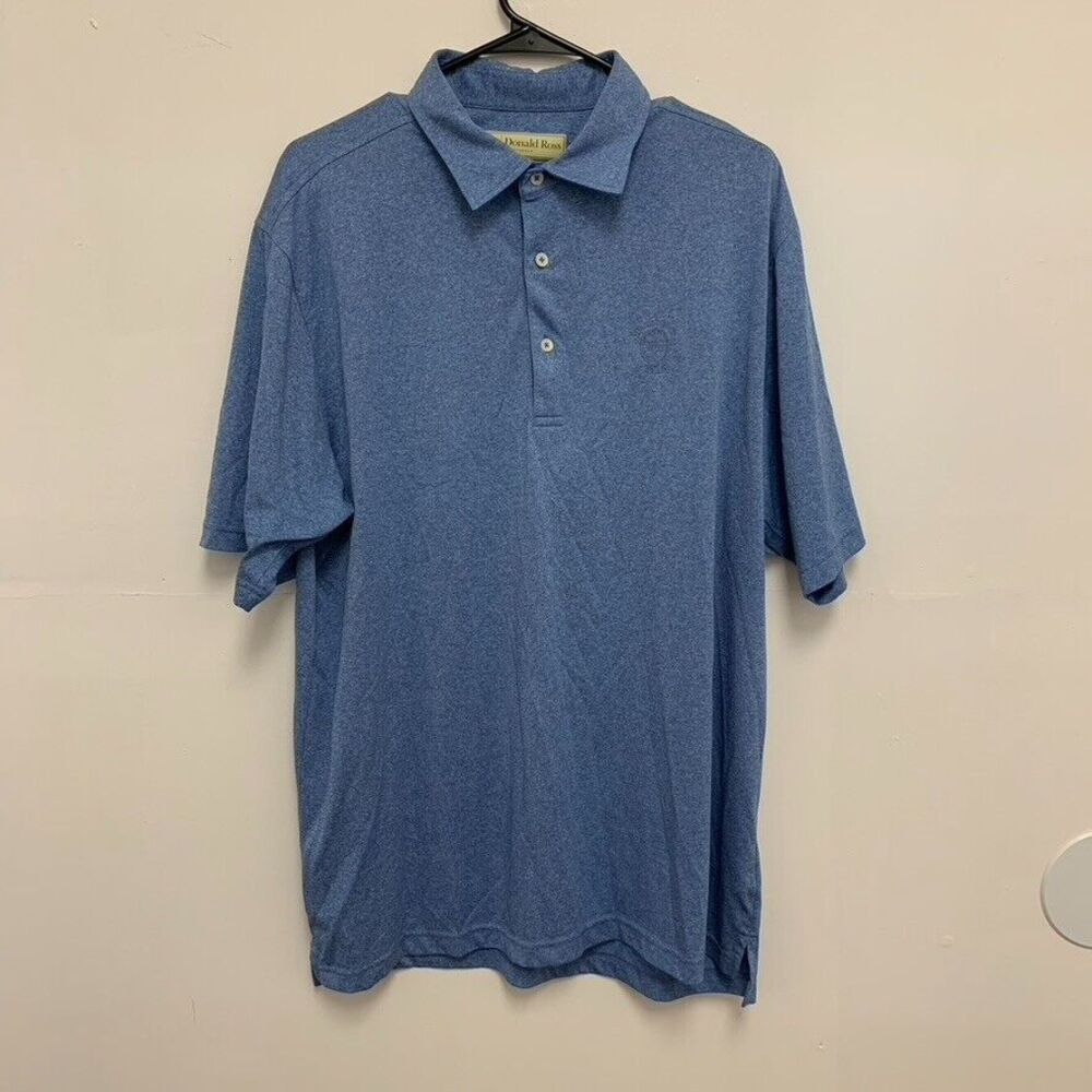 Donald Ross Sportswear Golf Polo Dri Fit Shirt Worthington Label Blue Size Large